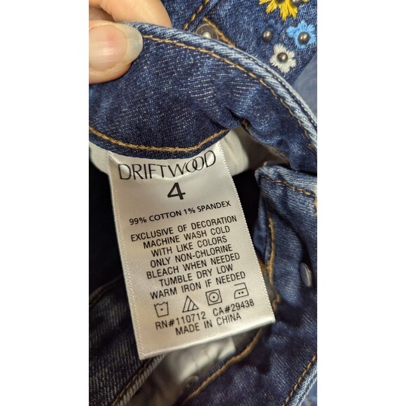 Driftwood Women Jeans Size 4x31 NWT Kelly Floral Embroidered Beaded Boot Hi Rise - Picture 7 of 12